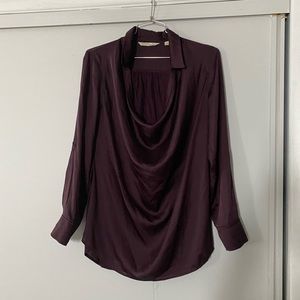 Plum color dress shirt.